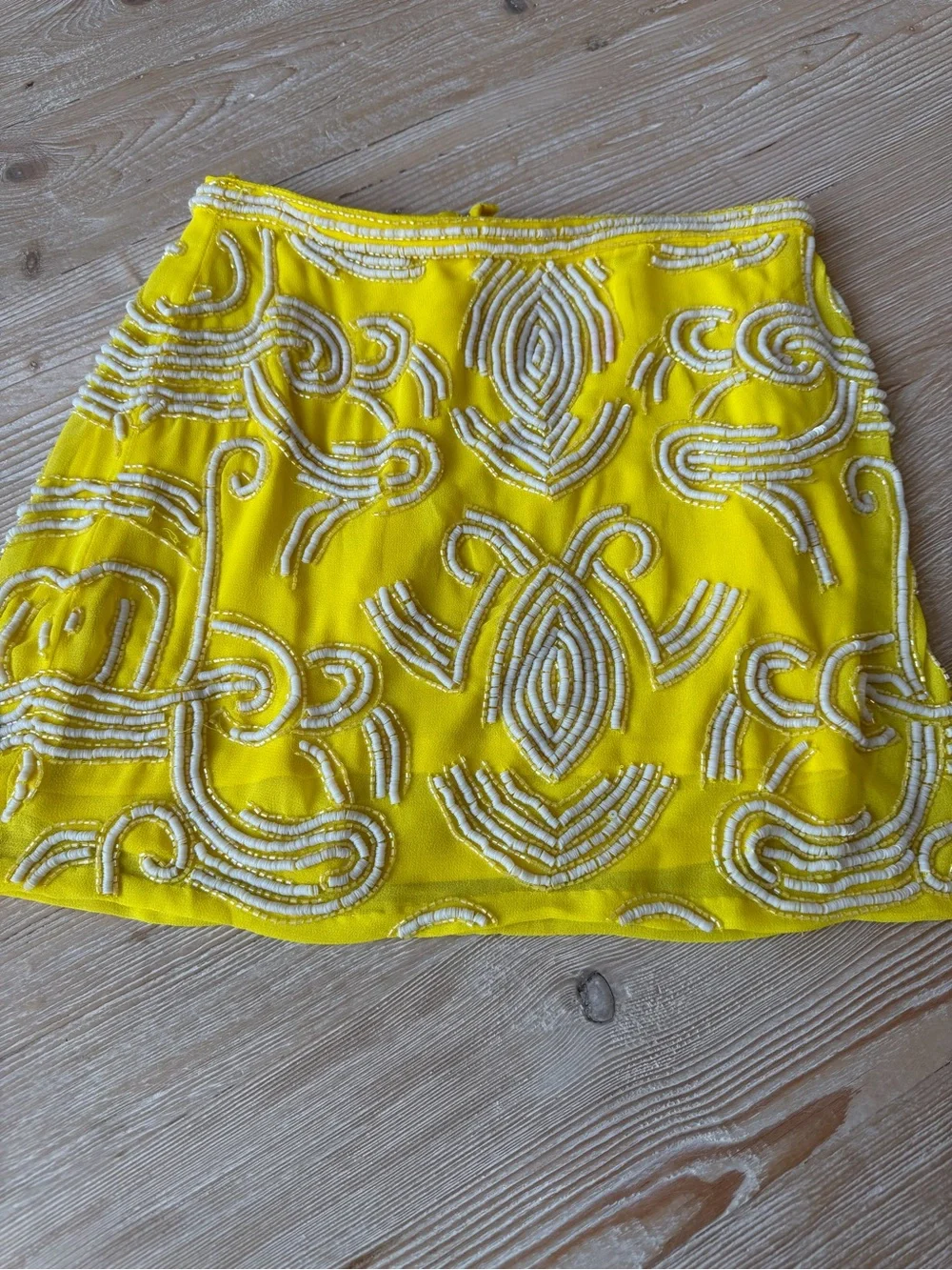 Yumi Kim Yellow Beaded Mini Skirt
